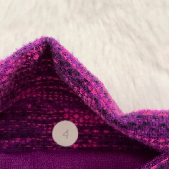 Lululemon Free Flow Diamond Jacquard Space Dye Tender Violet Raspberry Crops - Picture 10 of 11